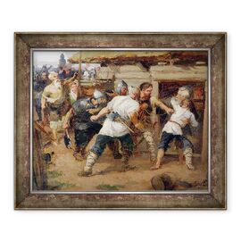 Tablou inramat - Vasilij Ivanovic Surikov - Paganii i-au ucis pe primii crestini ai Rusiei Kievene - - Roveli