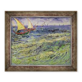 Tablou inramat - Vincent van Gogh - Peisaj marin la Saintes-Maries vedere spre Marea Mediterana 1888 - - Roveli