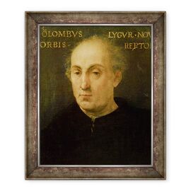 Tablou inramat - Scoala Spaniola - Portretul Lui Cristofor Columb 1451-1506 - - Roveli
