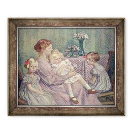 Tablou inramat - Theo van Rysselberghe - Madame van de Velde si copiii ei - - Roveli