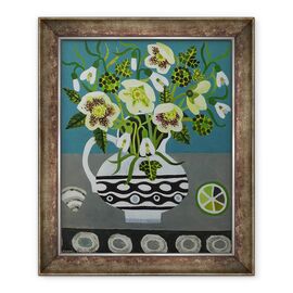 Tablou inramat - Vanessa Bowman - Hellebores in Ulcior alb-negru - - Roveli