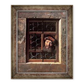 Tablou inramat - Samuel van Hoogstraten - Om la o fereastra - - Roveli