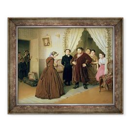 Tablou inramat - Vasili Grigorevich Perov - Guvernanta soseste la casa negustorului - - Roveli