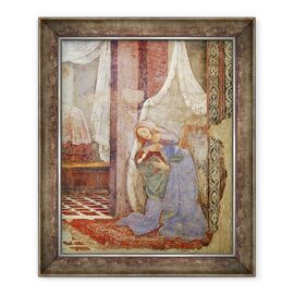 Tablou inramat - Sandro Botticelli - Buna Vestire, detaliu al fecioarei - - Roveli