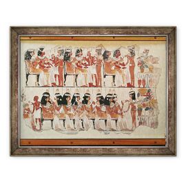 Tablou inramat - Egyptian 18th Dynasty - Scena banchetului, din Teba - - Roveli