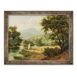 Tablou inramat - Ramsay Richard Reinagle - Vedere de Clappersgate pe raul Brathay deasupra Windermere - - Roveli