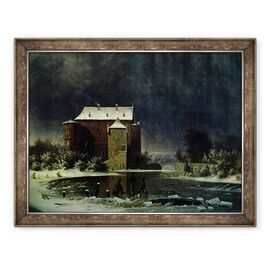 Tablou inramat - George Emil Libert - Casa bantuita in zapada - - Roveli