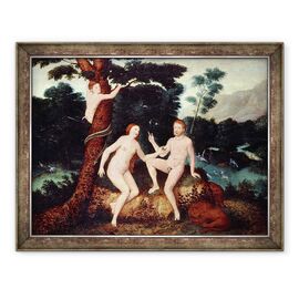 Tablou inramat - Lucas Cranach - Adam si Eva in Gradina Edenului - - Roveli