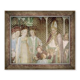 Tablou inramat - Zavattari Family - Regina Teodolinda si Papa Grigore cel Mare c.540-604 Schimbul de cadouri - - Roveli