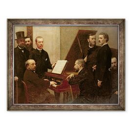 Tablou inramat - Ignace Henri Jean Fantin-Latour - in jurul pianului - - Roveli