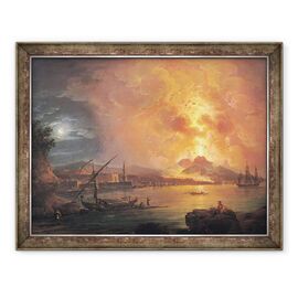 Tablou inramat - Jean Baptiste Genillion - Eruptia Vezuviului - - Roveli