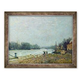 Tablou inramat - Alfred Sisley - Dupa dezghet, Sena de la Podul Suresnes - - Roveli