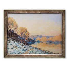 Tablou inramat - Alfred Sisley - Port-Marly, Frost Alb - - Roveli