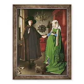 Tablou inramat - Jan van Eyck - Portretul lui Giovanni ? Arnolfini si sotia sa Giovanna Cenami ? Casatoria Arnolfini 1434 - - Roveli