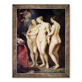 Tablou inramat - Peter Paul Rubens - Ciclul Medici, Educatia Mariei de Medici, detaliu al celor Trei Gratii - - Roveli