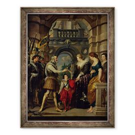 Tablou inramat - Peter Paul Rubens - Ciclul Medici, Henri al IV-lea 1553-1610 plecand in razboiul din Germania si daruind guvernul regatului sau Mariei de Medici 1573-1642 20 martie 1610 - - Roveli