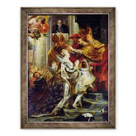Tablou inramat - Peter Paul Rubens - Ciclul Medici, incoronarea Mariei de Medici 1573-1642 la St. Denis, 13 mai 1610, detaliu al incoronarii - - Roveli