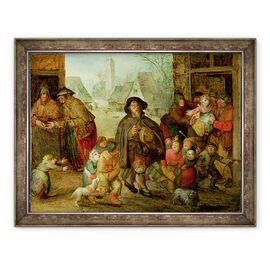 Tablou inramat - David Vinckboons - Blind Hurdy Gurdy Jucator - - Roveli