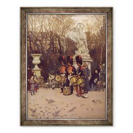 Tablou inramat - James Jacques Joseph Tissot - invingerea Retragerii in Gradinile Tuileries - - Roveli