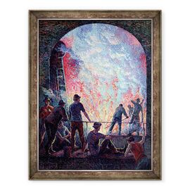 Tablou inramat - Maximilien Luce - Lucrarile de otel - - Roveli