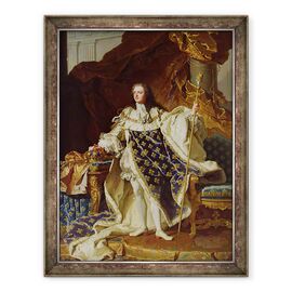 Tablou inramat - Hyacinthe Francois Rigaud - Portretul lui Ludovic al XV-lea 1715-74 in robe de incoronare - - Roveli