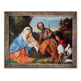 Tablou inramat - Titian - Sfanta familie si un pastor - - Roveli