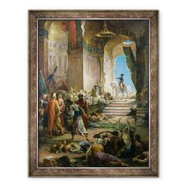 Tablou inramat - Henri Leopold Levy - Napoleon Bonaparte 1769-1821 in Marea Moschee de la Cairo - - Roveli