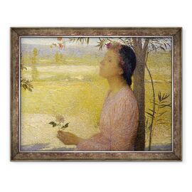 Tablou inramat - Henri Martin - Tanara femeie cu un trandafir - - Roveli