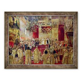 Tablou inramat - Henri Gervex - Studiu pentru incoronarea tarului Nicolae al II-lea 1868-1918 si tarina Alexandra 1872-1918 la Biserica Adormirea Maicii Domnului, Moscova - - Roveli