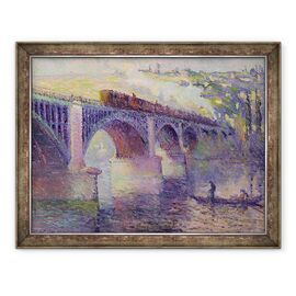 Tablou inramat - Robert Antoine Pinchon - Podul de la apus - - Roveli