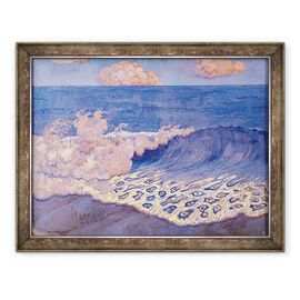 Tablou inramat - Georges Lacombe - Peisaj marin albastru, efect val - - Roveli