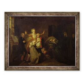 Tablou inramat - Charles Benazech - Ludovic al XVI-lea 1754-93 Luand ramas bun familiei sale la Templu - - Roveli