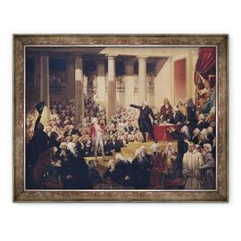 Tablou inramat - Joseph Desire Court - Mirabeau si domnul de Dreux-Breze la Assemblee des Deputes - - Roveli