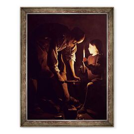 Tablou inramat - Georges de la Tour - Sfantul Iosif, tamplarul - - Roveli