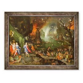 Tablou inramat - Jan Brueghel the Elder - Orfeu cu o harpa cantand la Pluto si Persefona in Lumea de Dincolo - - Roveli