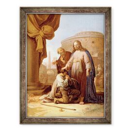 Tablou inramat - Bartholomeus Breenbergh - Hristos si tanarul conducator bogat - - Roveli
