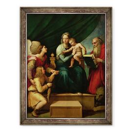 Tablou inramat - Raphael - Madonna de peste Madonna cu Arhanghelul Gabriel si Sfantul Jerome c.1513 - - Roveli