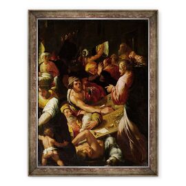Tablou inramat - Alessandro di Vincenzio Fei - Isus i-a alungat pe negustori din templu - - Roveli