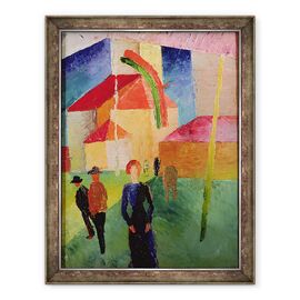 Tablou inramat - August Macke - Biserica Decorata cu Drapele - - Roveli