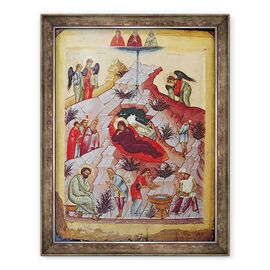 Tablou inramat - Scoala Rusa - Nasterea Domnului, icoana rusa - - Roveli
