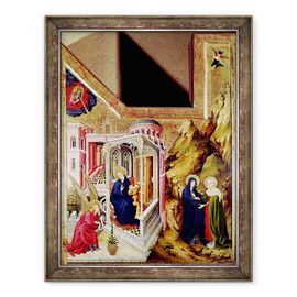 Tablou inramat - Melchior Broederlam - Altar al Chartreuse de Champmol, partea stanga reprezentand Buna Vestire si Vizita - - Roveli