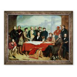 Tablou inramat - John Lucas - Conferinta inginerilor de la Britannia Bridge - - Roveli