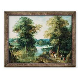 Tablou inramat - Jan Brueghel the Elder - Peisaj cu rau III - - Roveli