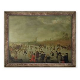 Tablou inramat - Barent Avercamp - Scene de patinaj la Kampen - - Roveli