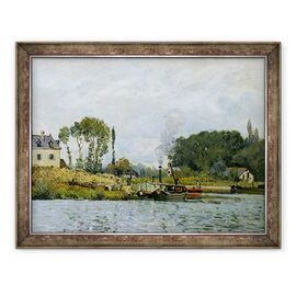 Tablou inramat - Alfred Sisley - Barci la incuietoarea de la Bougival - - Roveli