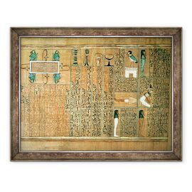 Tablou inramat - Egyptian 19th Dynasty - Detaliu ilustrand decedatul si Ba lui, din Cartea mortilor scribului Orice - - Roveli