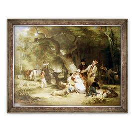 Tablou inramat - William Frederick Witherington - Ora de cina a lui Woodman - - Roveli