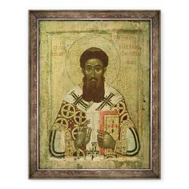 Tablou inramat - Scoala Rusa - Icoana Sfantului Grigorie 335-390 Arhiepiscop de Salonic - - Roveli