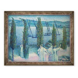 Tablou inramat - Henri-Edmond Cross - Vedere spre coasta cu chiparos - - Roveli