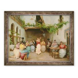 Tablou inramat - Jose Ruiz Blasco - Adunarea in jurul dansatorului spaniol din Sevilla - - Roveli